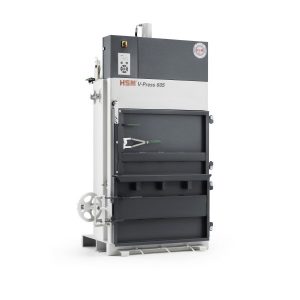 Karton balya geri dönüşüm HSM V-Press 605 eco (400V), balya iticili 5,7T, 57 kN, balya ağırlığı 70kg