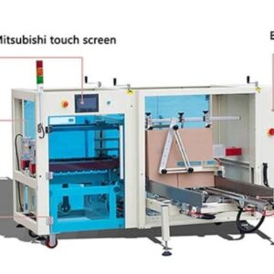 AUTOBOX10 otomatik koli açma makinesi, dokunmatik ekranı ve düz kartonlar için magaziniyle